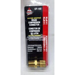 Adv AGS Gator Gripper Brass Compression Connector 1/4" NPT/NPTM